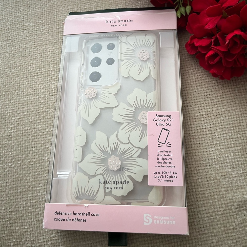Kate Spade New York Samsung Galaxy S21 Holllyhock Floral Hardshell Phone Case